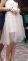 Кремава официална луксозна рокля с воал BERSHKA,S, снимка 8