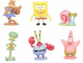 6 бр малки Спондж боб Спонджбоб SPONGE SpongeBob фигурки PVC пластмасови за игра украса торта топер, снимка 2