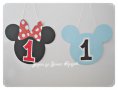 табела с годинките за детски рожден ден на тема Мики и Мини Маус, снимка 2