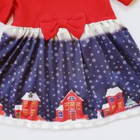 Коледна рокля Къщичка - 98 см, снимка 2 - Детски рокли и поли - 23161367