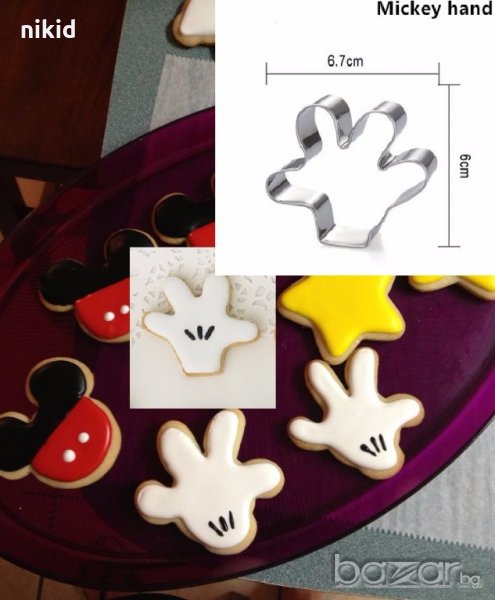 Ръка ръчичка на Мики Маус и не само метална форма резец за сладки бисквитки фондан тесто, снимка 1