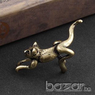 Обеца "Бронзова котка" /С-38/, снимка 1