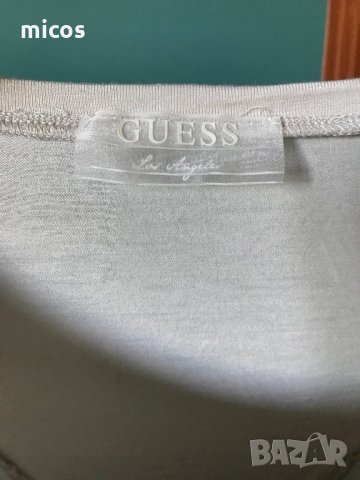 15 лв до 30.07!Guess,нова блуза с перли, еластична, цвят пудра, снимка 3 - Тениски - 23292993