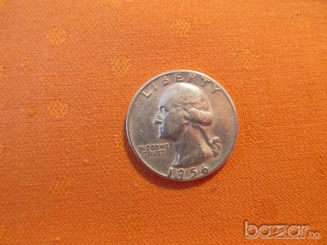 Колекционерски сребърен долар QUARTER DOLLAR - 1956 г. с лика на Вашингтон , снимка 2 - Нумизматика и бонистика - 15441832