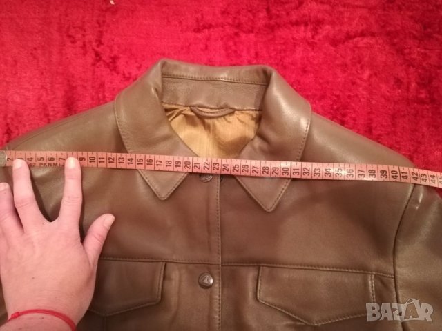 НОВОМаслено зелено яке естествена кожа, снимка 8 - Якета - 25228811