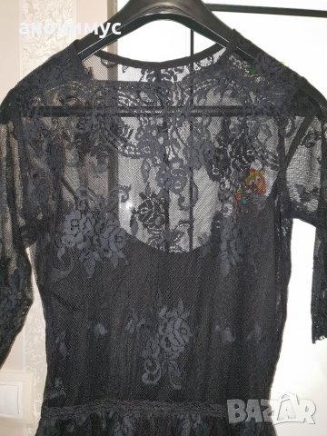 Красива дантелена черна рокля, снимка 3 - Рокли - 23919399