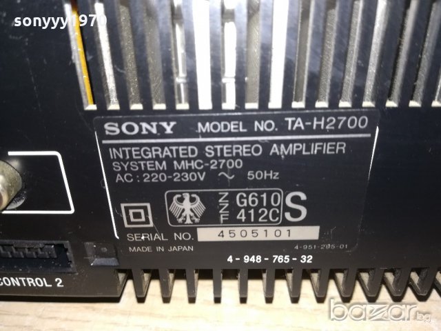 sony ta-h2700 amplifier made in japan-внос швеицария, снимка 11 - Ресийвъри, усилватели, смесителни пултове - 21242642
