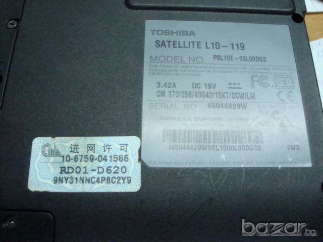 Toshiba Satellite L10-119, снимка 8 - Лаптопи за дома - 7378914