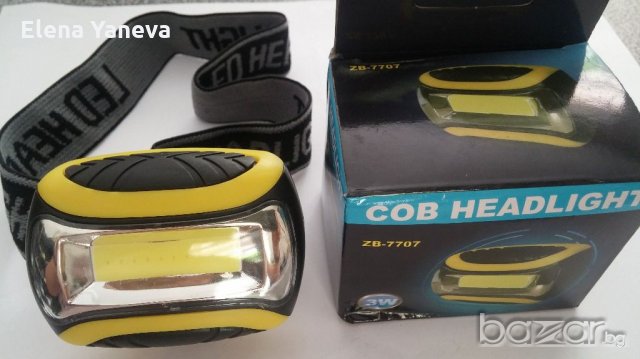 Челник фенер за глава с COB LED за риболов, къмпинг, туризъм, палатка, колело, велосипед, лед, снимка 1 - Части за велосипеди - 18981570