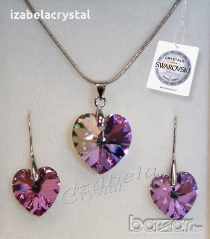 Сваровски Обеци,Колиета Комплекти"heart'' Crystals from SWAROVSKI®, снимка 9 - Колиета, медальони, синджири - 20656195