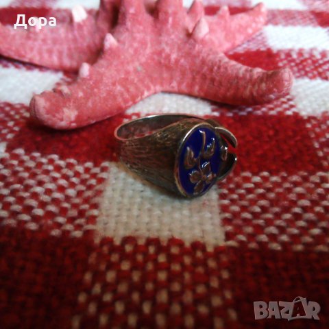 Стар  руски сребърен пръстен с емайл, снимка 4 - Пръстени - 25048940