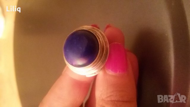 Уникален сребърен пръстен с Лапис Лазули, снимка 2 - Пръстени - 22460218
