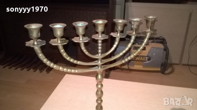 евреиски свещник-33х33х12см-внос швеция, снимка 16 - Колекции - 23431455