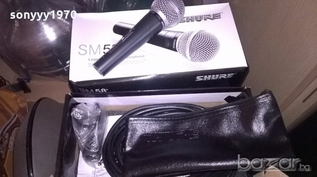 shure sm58-microphone-комплект с кабел и кутия, снимка 3 - Микрофони - 19748335