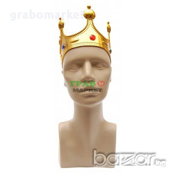 Парти артикул - златиста корона, изработена от PVC материал. Чудесен аксесоар за парти костюм. , снимка 3 - Подаръци за мъже - 16197083
