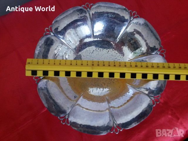 Стара Посребрена Фруктиера 1929 г., снимка 6 - Антикварни и старинни предмети - 24431725