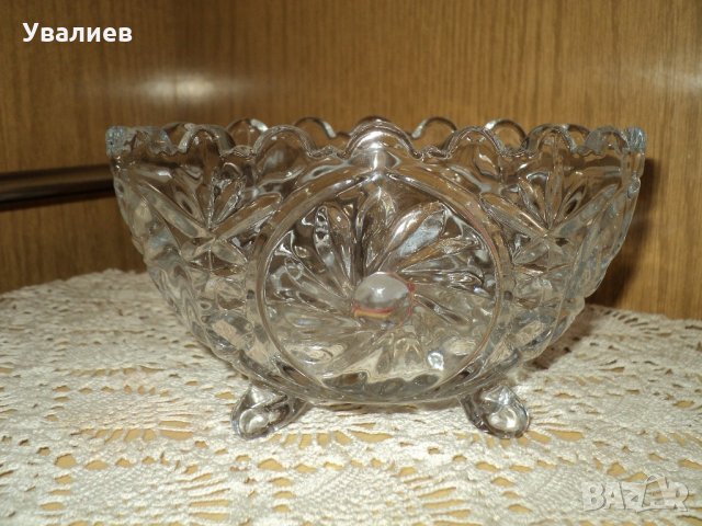 Чаши от стъкло - Стъклена захарница - Бонбонера , снимка 4 - Сервизи - 21801185