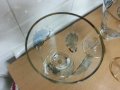Стари стъклени чаши за вино с златен кант и гравюра, снимка 5