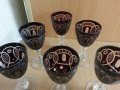 Сервиз кристални чаши цветен червен кристал, снимка 8