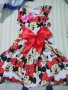 коледна детска рокля Мини Маус Minnie Mouse с голяма червена пандела 2-7, снимка 3