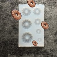мини Кръгли Завъртяни бисквитки различен размер силиконов калъп молд бижутерски сладкарски смола , снимка 1 - Форми - 23926634