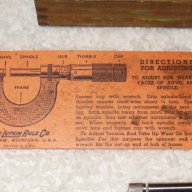 антикварен инчов микрометър от петдесетте години , снимка 2 - Други инструменти - 15251754