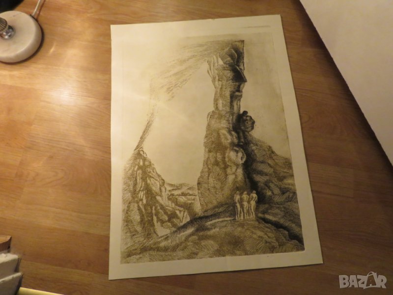 картина  Желани върхове, борба и копнеж в една картина Елка Будинова Найденова /1932г. - 2016г./, снимка 1