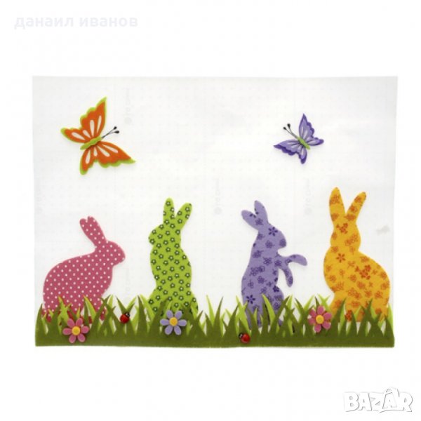 декорация за стена Великденски заек 40х30 см, снимка 1