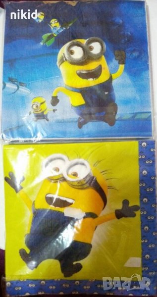 различни модели Minions Миньоните 10 парти салфетки за рожден ден, снимка 1