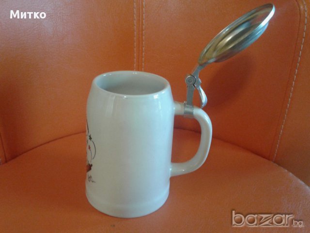 Халба порцеланова с алуминиево капаче - колекционерска.., снимка 3 - Кухненски принадлежности - 14276701