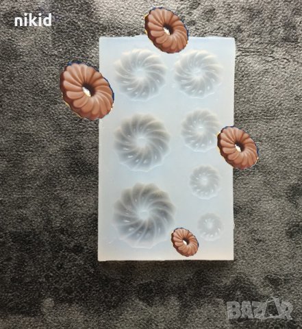 мини Кръгли Завъртяни бисквитки Еверест миниатюрни силиконов калъп молд бижутерски сладкарски смола , снимка 2 - Форми - 23926634