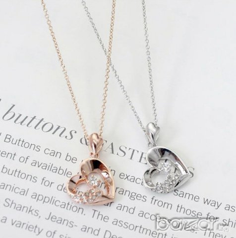 Колие позлатено с 18к злато с Сваровски кристали и Цирконий -№15, снимка 6 - Колиета, медальони, синджири - 6761685