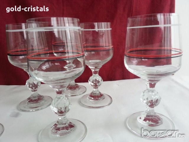 сервиз кристални чаши за вино и ракия , снимка 5 - Антикварни и старинни предмети - 20416528