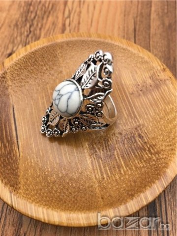 Пръстен с ахат, ретро стил , снимка 3 - Пръстени - 20409735