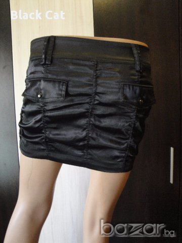 Terranova (Теранова) – нова ефектна маркова черна "набрана" / "намачкана" дамска пола, снимка 6 - Поли - 15181398