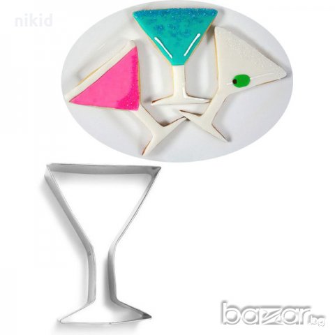 Коктейлна чаша метална форма резец украса бисквитки фондан пита тесто шоколад