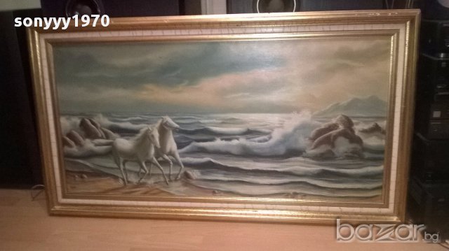 Egido-Огромна картина-платно/масло 114/64см-внос от канарските острови, снимка 3 - Антикварни и старинни предмети - 16072686