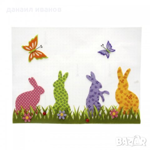 декорация за стена Великденски заек 40х30 см