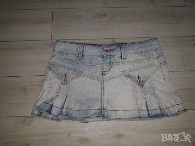 Дънкова къса синя пола марка TRF Denim, снимка 1