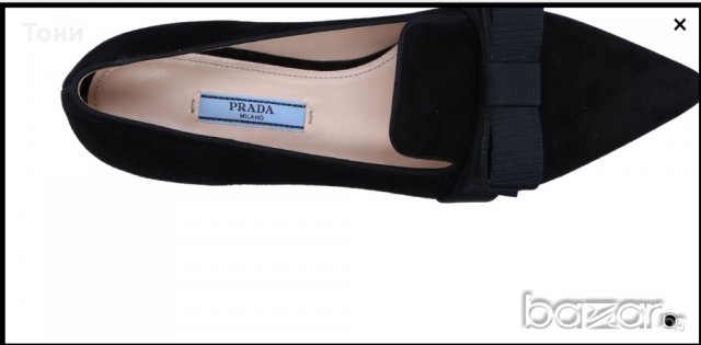 Дамски елегантни оригинални  обувки Prada Women's Black Loafer 100 % кожа , снимка 10 - Дамски обувки на ток - 18714675