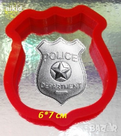 pes patrul Пес патрул лого Полицейска значка голям Пластмасов резец форма за тесто бисквитки фондан, снимка 1 - Форми - 24045475