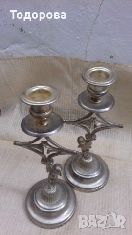 Чифт свещници, снимка 6 - Антикварни и старинни предмети - 21619808