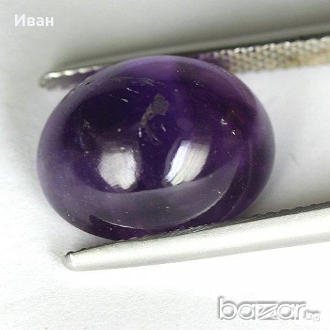 Сребърен пръстен с Аметист 9,75кт, снимка 3 - Пръстени - 19698831