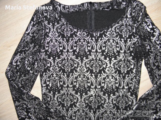 Парти рокля със сребърни фигурки , снимка 2 - Рокли - 16762225