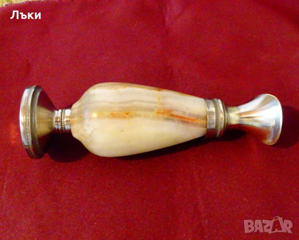 Посребрена ваза,свещник от оникс. , снимка 5 - Вази - 26106067