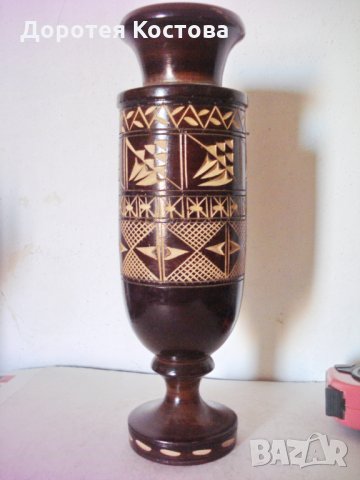 Стара дървена ваза 2, снимка 5 - Антикварни и старинни предмети - 23117253
