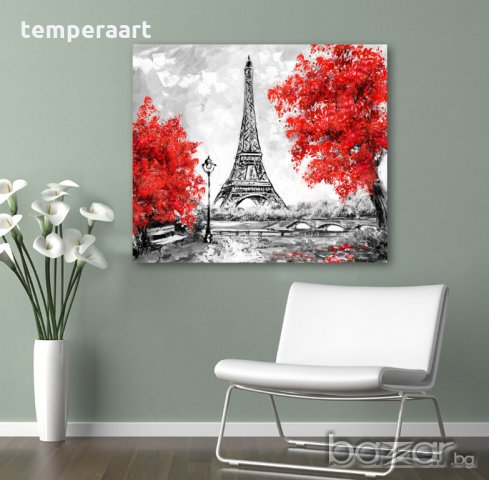 Картина Париж - айфелова кула, декорация за стена, абстрактна картина, репродукция № 157, снимка 2 - Картини - 20148955