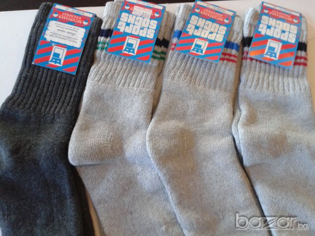 Памучни спортни чорапи размери 31-34 сиви немски памучни чорапи над глезена, снимка 3 - Други - 5960121