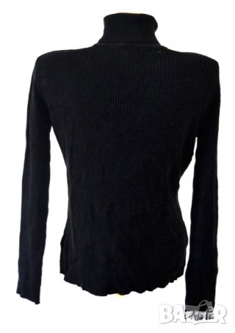 Дамска блуза черно поло еластична, снимка 2 - Блузи с дълъг ръкав и пуловери - 23439969