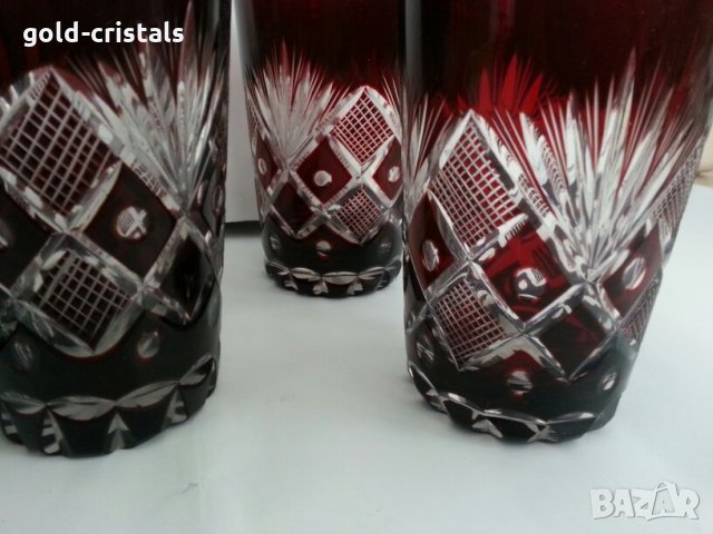 кристални чаши цветен кристал , снимка 11 - Антикварни и старинни предмети - 25525903